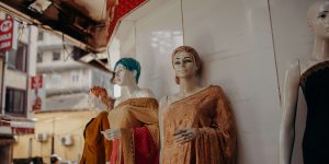 Mannequins in a store front